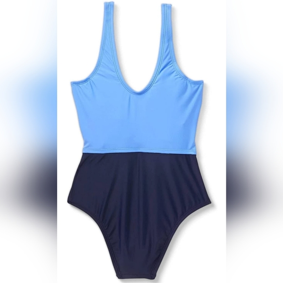 Kona Sol Women's Wrap Tie Colorblock Medium Coverage One Piece Swimsuit - Picture 5 of 7